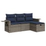 Set de sofás de jardín 4 pzas y cojines ratán sintético gris by , Garden sets - Ref: Foro24-3325457, Price: 305,48 €, Discoun...