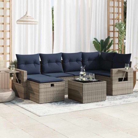 Set de sofás de jardín 7 pzas con cojines ratán sintético gris von , Gartensets - Ref: Foro24-3325497, Preis: 511,98 €, Rabat...