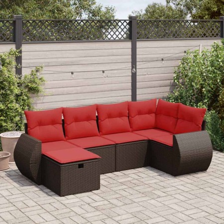 Set sofás de jardín 6 piezas y cojines ratán sintético marrón by , Garden sets - Ref: Foro24-3325590, Price: 464,87 €, Discou...