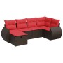Set sofás de jardín 6 piezas y cojines ratán sintético marrón by , Garden sets - Ref: Foro24-3325590, Price: 464,87 €, Discou...
