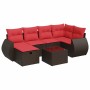 Juego de sofás de jardín 7 piezas con cojines ratán PE marrón by , Garden sets - Ref: Foro24-3325600, Price: 516,02 €, Discou...