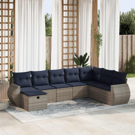 Set de sofás de jardín y cojines 8 piezas ratán sintético gris | Foro24.es | Tu tienda online para hogar, jardín y más Foro24.es