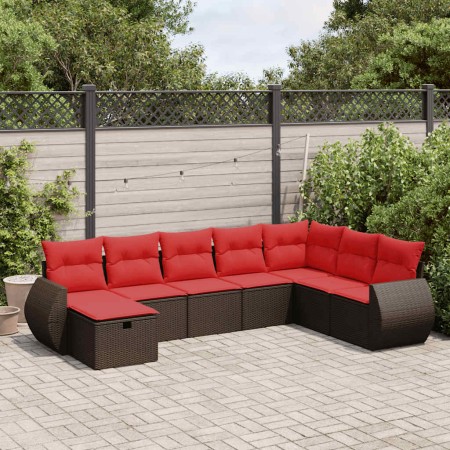 Set sofás de jardín 8 piezas y cojines ratán sintético marrón by , Garden sets - Ref: Foro24-3325640, Price: 598,55 €, Discou...