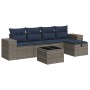 Set de muebles de jardín 6 pzas y cojines ratán sintético gris by , Garden sets - Ref: Foro24-3325677, Price: 429,25 €, Disco...
