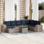 Set de sofás de jardín con cojines 9 pzas ratán sintético gris | Foro24.es | Tu tienda online para hogar, jardín y más Foro24.es