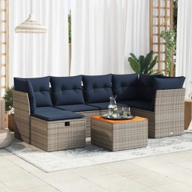 Set de sofás de jardín 7 pzas con cojines ratán sintético gris von , Gartensets - Ref: Foro24-3325764, Preis: 501,02 €, Rabat...