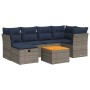 Set de sofás de jardín 7 pzas con cojines ratán sintético gris de , Conjuntos de jardín - Ref: Foro24-3325764, Precio: 500,35...
