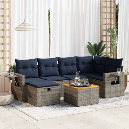 Set de sofás de jardín 7 pzas con cojines ratán sintético gris von , Gartensets - Ref: Foro24-3325820, Preis: 497,72 €, Rabat...