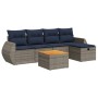 Set de muebles de jardín 6 pzas y cojines ratán sintético gris by , Garden sets - Ref: Foro24-3325841, Price: 426,36 €, Disco...