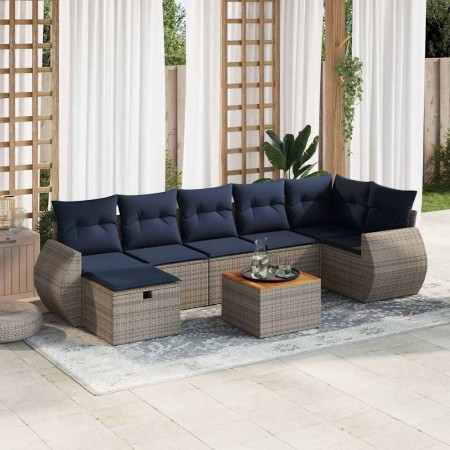 Set de sofás de jardín y cojines 8 piezas ratán sintético gris | Foro24.es | Tu tienda online para hogar, jardín y más Foro24.es
