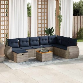 Set de sofás de jardín con cojines 9 pzas ratán sintético gris by , Garden sets - Ref: Foro24-3325862, Price: 648,87 €, Disco...
