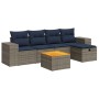 Set de muebles de jardín 6 pzas y cojines ratán sintético gris de , Conjuntos de jardín - Ref: Foro24-3325869, Precio: 423,88 €