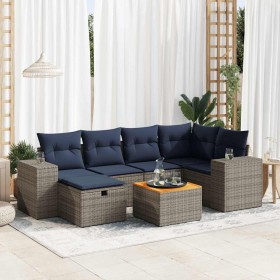 Set de sofás de jardín 7 pzas con cojines ratán sintético gris by , Garden sets - Ref: Foro24-3325876, Price: 512,46 €, Disco...