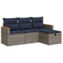 Set de sofás de jardín 4 pzas y cojines ratán sintético gris by , Garden sets - Ref: Foro24-3325897, Price: 298,20 €, Discoun...