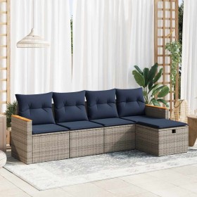 Juego de sofás jardín con cojines 5 pzas ratán sintético gris by , Garden sets - Ref: Foro24-3325904, Price: 362,94 €, Discou...