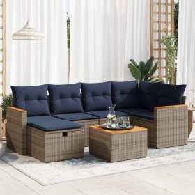 Set de sofás de jardín 7 pzas con cojines ratán sintético gris by , Garden sets - Ref: Foro24-3325925, Price: 490,74 €, Disco...