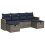 Set de muebles de jardín 6 pzas y cojines ratán sintético gris by , Garden sets - Ref: Foro24-3325946, Price: 416,92 €, Disco...