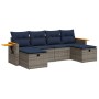 Set de muebles de jardín 6 pzas y cojines ratán sintético gris | Foro24.es | Tu tienda online para hogar, jardín y más Foro24.es