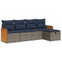 Juego de sofás jardín con cojines 5 pzas ratán sintético gris by , Garden sets - Ref: Foro24-3326016, Price: 377,07 €, Discou...