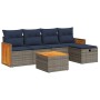 Set de muebles de jardín 6 pzas y cojines ratán sintético gris by , Garden sets - Ref: Foro24-3326023, Price: 416,88 €, Disco...