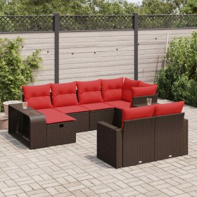 Set de sofás de jardín 10 pzas y cojines ratán sintético marrón by , Garden sets - Ref: Foro24-3326068, Price: 647,97 €, Disc...
