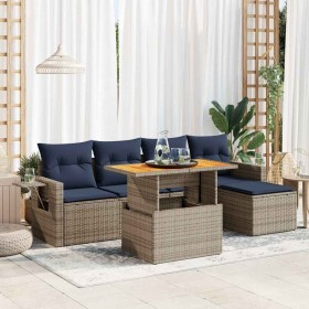Set de muebles de jardín 6 pzas y cojines ratán sintético gris von , Gartensets - Ref: Foro24-3327141, Preis: 451,08 €, Rabat...
