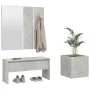 Flurmöbel-Set aus grauem Betonsperrholz von vidaXL, Kleiderschränke - Ref: Foro24-3082057, Preis: 93,62 €, Rabatt: %