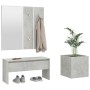 Juego de muebles recibidor madera contrachapada hormigón gris de vidaXL, Armarios roperos - Ref: Foro24-3082057, Precio: 97,2...