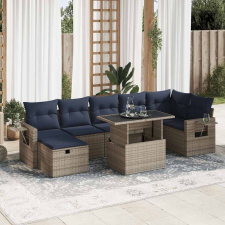 Juego Sofá Jardín 8 Piezas con Cojines Marrón Poli Ratán Acacia von , Gartensets - Ref: Foro24-3327871, Preis: 625,88 €, Raba...