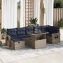 Juego Sofá Jardín 8 Piezas con Cojines Marrón Poli Ratán Acacia von , Gartensets - Ref: Foro24-3327871, Preis: 625,88 €, Raba...