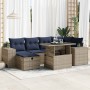 Juego Sofá Jardín 7 Piezas con Cojines Marrón Poli Ratán Acacia | Foro24.es | Tu tienda online para hogar, jardín y más Foro24.es