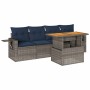 Juego de sofás jardín con cojines 5 pzas ratán sintético gris von , Gartensets - Ref: Foro24-3327099, Preis: 399,97 €, Rabatt...