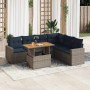 Set de sofás de jardín 7 pzas con cojines ratán sintético gris by , Garden sets - Ref: Foro24-3327050, Price: 552,53 €, Disco...