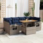 Set de sofás de jardín 7 pzas con cojines ratán sintético gris von , Gartensets - Ref: Foro24-3327120, Preis: 575,42 €, Rabat...