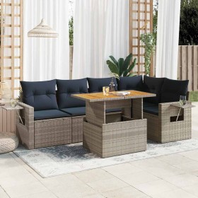 Set de muebles de jardín 6 pzas y cojines ratán sintético gris by , Garden sets - Ref: Foro24-3327155, Price: 484,65 €, Disco...