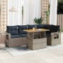 Set de muebles de jardín 6 pzas y cojines ratán sintético gris by , Garden sets - Ref: Foro24-3327155, Price: 484,65 €, Disco...