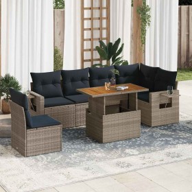 Set de sofás de jardín 7 pzas con cojines ratán sintético gris by , Garden sets - Ref: Foro24-3327162, Price: 560,29 €, Disco...