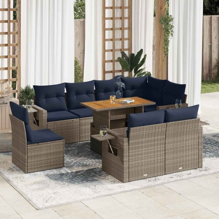 Set de sofás de jardín con cojines 9 pzas ratán sintético gris von , Gartensets - Ref: Foro24-3327169, Preis: 728,73 €, Rabat...