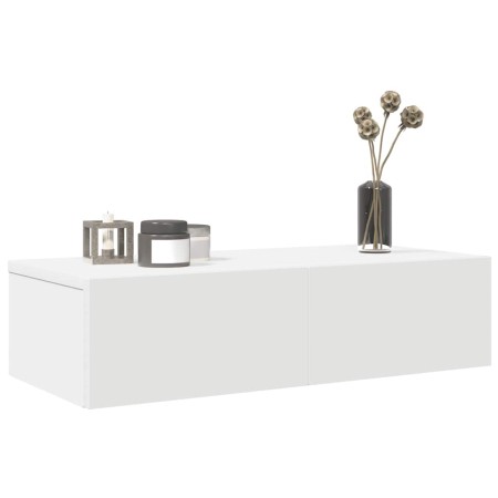 Estante de pared con cajones de madera contrachapada blanco by , Shelves and shelves - Ref: Foro24-859968, Price: 69,32 €, Di...