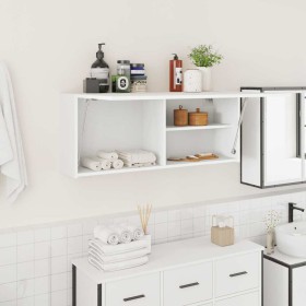 Mueble de pared de baño madera ingeniería blanco 100x25x40 cm von , Badezimmerwaschtische - Ref: Foro24-860103, Preis: 75,32 ...