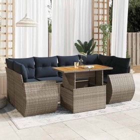 Set de sofás de jardín 7 pzas con cojines ratán sintético gris by , Garden sets - Ref: Foro24-3327232, Price: 591,51 €, Disco...