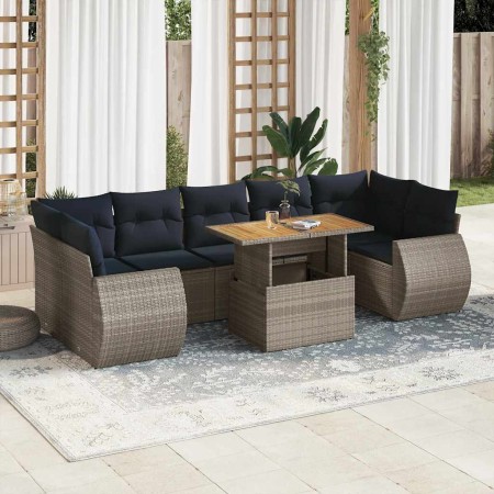 Set de sofás de jardín y cojines 8 piezas ratán sintético gris | Foro24.es | Tu tienda online para hogar, jardín y más Foro24.es