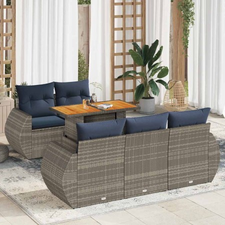 Set de muebles de jardín 6 pzas y cojines ratán sintético gris by , Garden sets - Ref: Foro24-3327218, Price: 537,13 €, Disco...