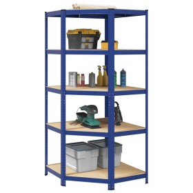 Estantería esquina 5 niveles madera contrachapada y acero azul von , Industrieregale - Ref: Foro24-4016964, Preis: 100,36 €, ...