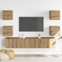 Muebles de TV de pared 6 uds madera ingeniería roble artesanal by , TV Furniture - Ref: Foro24-3328968, Price: 174,36 €, Disc...