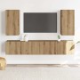 Muebles de TV de pared 4 uds madera ingeniería roble artesanal by , TV Furniture - Ref: Foro24-3328982, Price: 159,99 €, Disc...