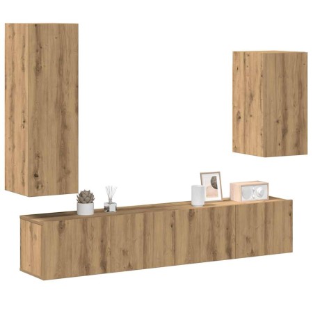 Mueble para TV de pared madera contrachapada artesanal 4 piezas von , TV-Möbel - Ref: Foro24-3329152, Preis: 174,58 €, Rabatt: %