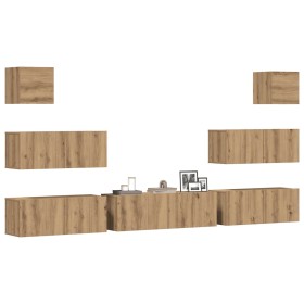 Mueble para TV de pared madera contrachapada artesanal 7 piezas de , Muebles TV - Ref: Foro24-3329020, Precio: 288,00 €, Desc...