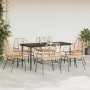 Juego de comedor de jardín 7 pzas ratán PE marrón de , Conjuntos de jardín - Ref: Foro24-3334447, Precio: 499,20 €, Descuento: %