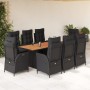 Set de comedor de jardín 9 pzas y cojines ratán sintético negro by , Garden sets - Ref: Foro24-3213140, Price: 1,00 €, Discou...